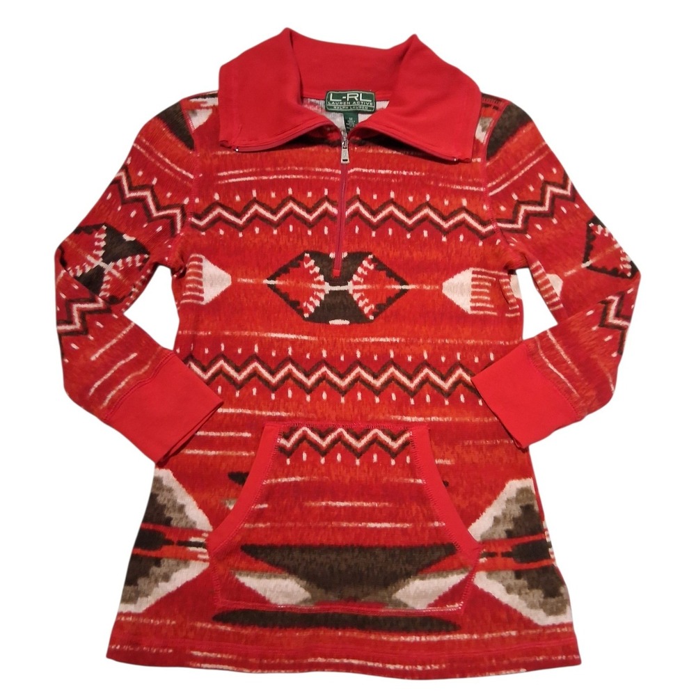 Lauren Ralph Lauren Activewear Women's size Medium Aztec‎ Western Preppy Sweater